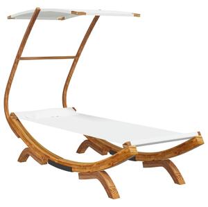 VidaXL Fa Napozóágy Baldachinnal - Krémszínű - 190cm