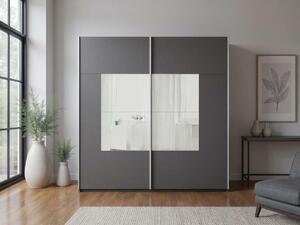 Gardróbszekrény Honolulu 256, Laminált forgácslap, 215x250x65cm, Grafit