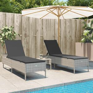 VidaXL Polyrattan Napozóágy Szett - 2 Foteles