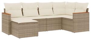VidaXL Polyrattan Kerti Ülőgarnitúra - 6 részes - Bézs