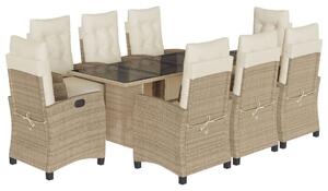 VidaXL Polyrattan Kerti Étkezőgarnitúra - 9 részes
