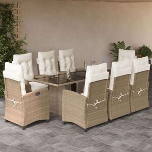 VidaXL Polyrattan Kerti Étkezőgarnitúra - 9 részes