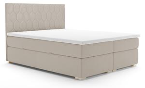 Franciaágy Boxspring 160 cm Piranno (bézs) (tárolóhellyel)