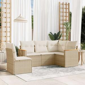VidaXL Polyrattan Kerti Ülőgarnitúra - 5 részes - Bézs