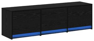 VidaXL TV szekrény LED világítással Fekete tölgy 140 x 34 x 40 cm