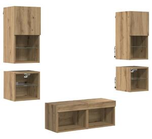 VidaXL TV Fali Egységek 8 pcs Artisan tölgy Faanyag