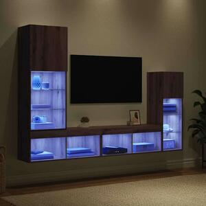 VidaXL TV Fali Egységek LED -es lámpákkal 4 pcs Artisan tölgy Faanyag
