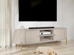 TV-állvány Comfivo Mirsoni, Laminált forgácslap, Közepes sűrűségű farostlemez, 54x175x40cm, Bézs
