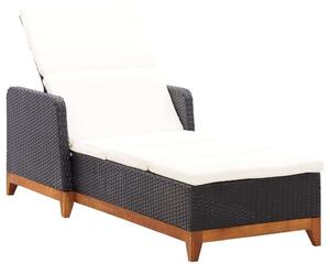 VidaXL Napozóágy - Polyrattan - Akácfa - 200cm