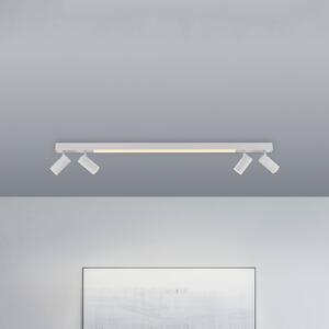PURE Lines LED mennyezeti lámpa, 120 cm, fehér, CCT, távirányító, dimmelhető, Fehér / opál, Nappali / Étkező, fém, Modern