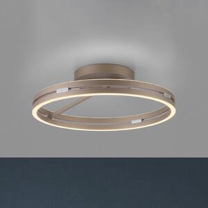 PURE LED mennyezeti világítás Loop bronz színű, fém Ø 60 cm CCT, dimmelhető, Bronz / antik sárgaréz, Nappali / Étkező, Alumínium, Modern