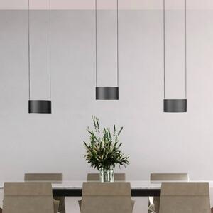 PURE Clipse LED lógó lámpa, szürke, hossza 110 cm, CCT, 6 izzós, dimmelhető, Alu / szürke / cink, Nappali / Étkező, fém, Modern
