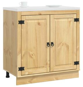 VidaXL Cabinet polcokkal tárolóval Méz 80 x 46 x 81,5 cm Tömör fenyőfa