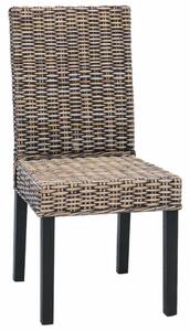 VidaXL Étkezőszék 2 pcs Fekete Mosás 45 x 54 x 93 cm Tömör Mahagóni Fa