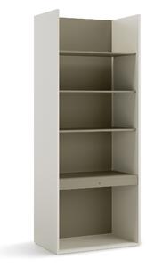 Könyvespolc Evareve 103, Fiókokkal, Nyitott, Laminált forgácslap, 216x85x55cm, Zöld, Világosbarna