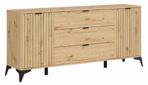 Komód Ludale 101, Laminált forgácslap, 83x180x41cm, Artisan tölgy