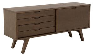 Komód Norsica Albene 107, Természetes fa furnér, Laminált forgácslap, 72x160x45cm, Dió