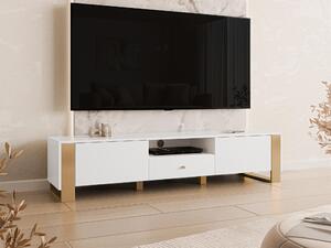 TV-állvány Comfivo Vestora, Laminált forgácslap, 40x180x40cm, Aranysárga, Fehér