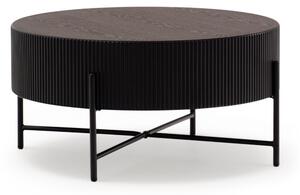 Corbi dohányzóasztal 80 cm nappaliba - sötét dió / matt fekete
