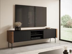 TV-állvány Arcas, Laminált forgácslap, 53x180x40cm, Dió, Fekete