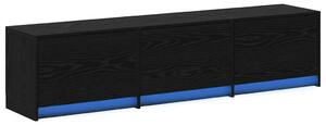 VidaXL TV szekrény LED világítással Fekete tölgy 162 x 34 x 40 cm