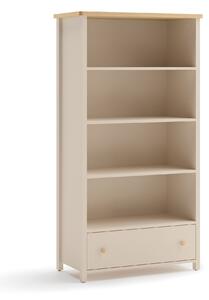 Könyvespolc Romelbo 142, Fiókokkal, Nyitott, Laminált forgácslap, 162x85x42cm, Bézs, Tölgy