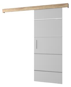 Tolóajtó 90 cm Sharlene IV (matt fehér + sonoma tölgy + ezüst)