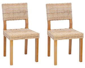 VidaXL Étkezőszék 2 pcs Természetes 46 x 55 x 84 cm Kubu rattán