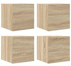 4 db sonoma tölgy falra szerelhető TV-szekrény 30,5x30x30 cm