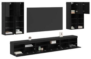 VidaXL TV falit kabinet szett 7 pcs Fekete tölgy Faanyag
