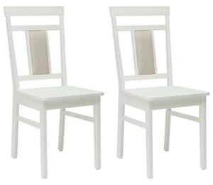 VidaXL Étkezőszék 2 pcs Fehér Tömör fa