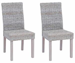 VidaXL Étkezőszék 2 pcs Fehér Mosás 45 x 54 x 93 cm Tömör Mahagóni Fa