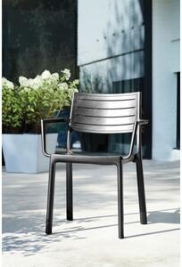 Metaline műanyag kartámaszos kerti szék, öntöttvas fekete