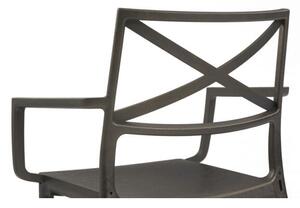 Metalix műanyag kartámaszos kerti szék, öntött vas színű