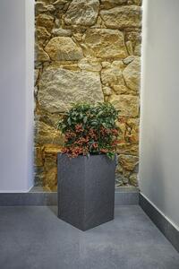 Flower Lover Cubico Stone önöntöző virágtartó, szürke, 27 x 42 cm