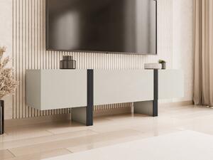 TV-állvány Vocio, Laminált forgácslap, 58x200x41cm, Kasmír, Fekete