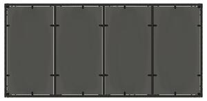 VidaXL fekete polyrattan üveglapos kerti asztal 190 x 90 x 75 cm