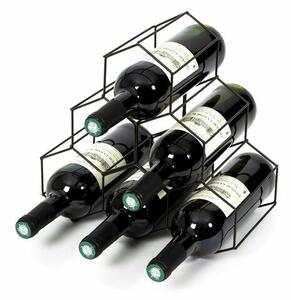 Compactor bortartó állvány 6 palackhoz, 28 x 28 x 4,5 cm, matt acél