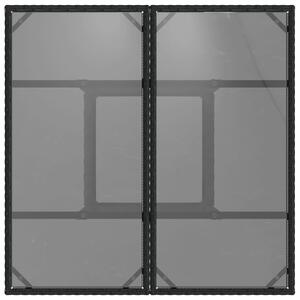 VidaXL fekete polyrattan üveglapos kerti asztal 80 x 80 x 75 cm