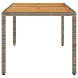 VidaXL szürke polyrattan kerti asztal akácfa lappal 190 x 90 x 75 cm