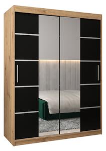 Ruhásszekrény 180 cm Verika 4 180 (artisan tölgy + fekete)