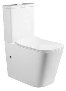 HD Elsa White perem nélküli mély öblítésű szögletes monoblokkos WC alsó/hátsó kifolyású tető nélkül + tartály