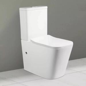Elsa White perem nélküli mély öblítésű szögletes monoblokkos WC alsó/hátsó kifolyású tető nélkül + tartály