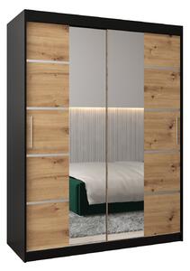 Ruhásszekrény 150 cm Verika 4 150 (fekete + artisan tölgy)