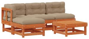 VidaXL Kerti lounge szett 13 pcs Viaszbarna Tömör Fenyőfa
