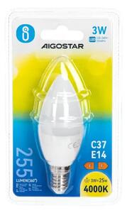LED izzó Gyertya 3W E14 Természeres fehér Aigostar