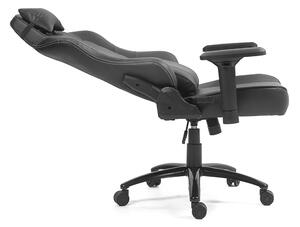 Prémium ergonomikus irodai szék, forgószék, gamer szék lábtartóval fekete (A23 OTTO)