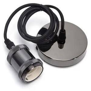 Gyöngyház Fekete Függeszték 2x0,75mm 1m-es E27 Foglalattal
