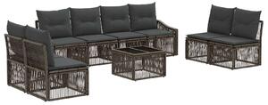 VidaXL Kerti Kanapé Szett 9 pcs Szürke polirattan