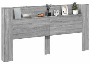 VidaXL Fejtámla polcokkal Szürke Sonoma 200 x 16,5 x 103,5 cm Faanyag
